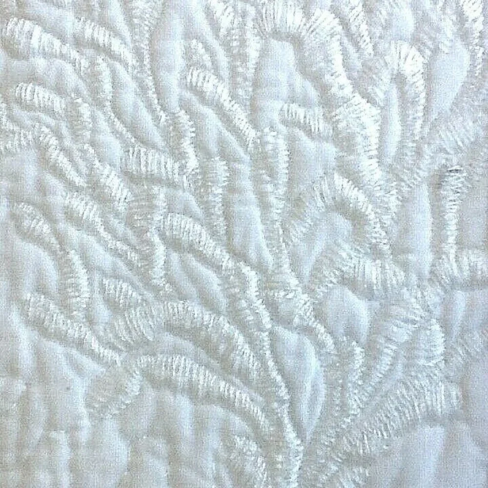 brand new WHITE 3-pc Coastal Living KING Embroidered Coral 100% Cotton Quilt Set